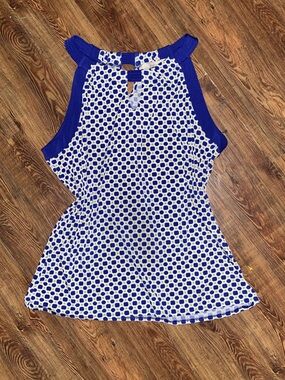 Banana Republic Blue, White and Green Geometric Tank